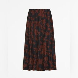 Floral Maxi Skirt in Black and Brown (Medium)
